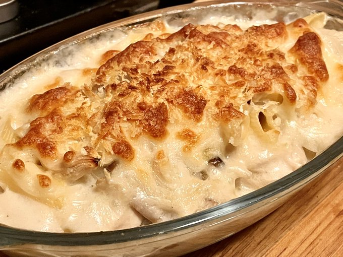 あああああ鶏胸肉とキノコのグラタンうめえええええこんなん完璧やん! 