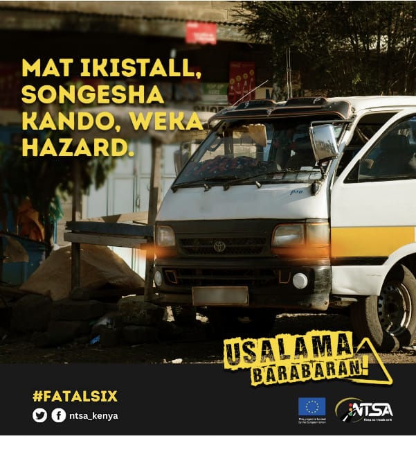 UNESLIMITED's tweet photo. Mkiwa kwa mat alafu ikwame, changamkeni mshow dere aweke triangle 🔺️ mbele na nyuma ndio mkue safe incase of anything. 
#UsalamaBarabarani 
#FatalSix 
@ntsa_kenya https://t.co/JyJoxKkDlK