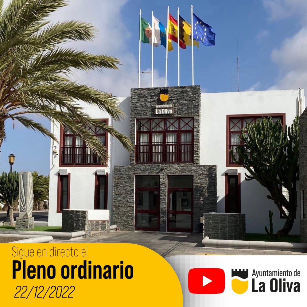 📡 Sigue en directo el Pleno Ordinario del mes de diciembre

🔗 youtu.be/jApn5_LJ3UQ