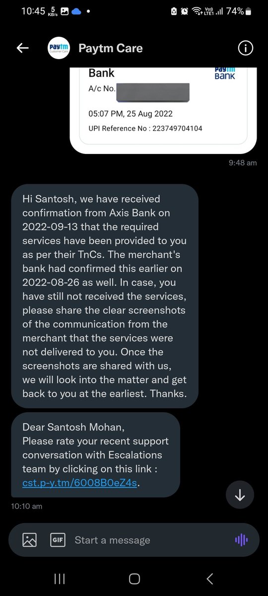 santoshkrmohan's tweet photo. @Freecharge I contact you and u say contact bank @Paytm @paytmbankcare @PaytmBank and bank say contact @Freecharge then I contact and send u a mail on agent abhishek@freecharge.com didn't respond yet what are you doing both
Please credit my failed amount 
I tag some screenshot .. https://t.co/Cug9iwavM9