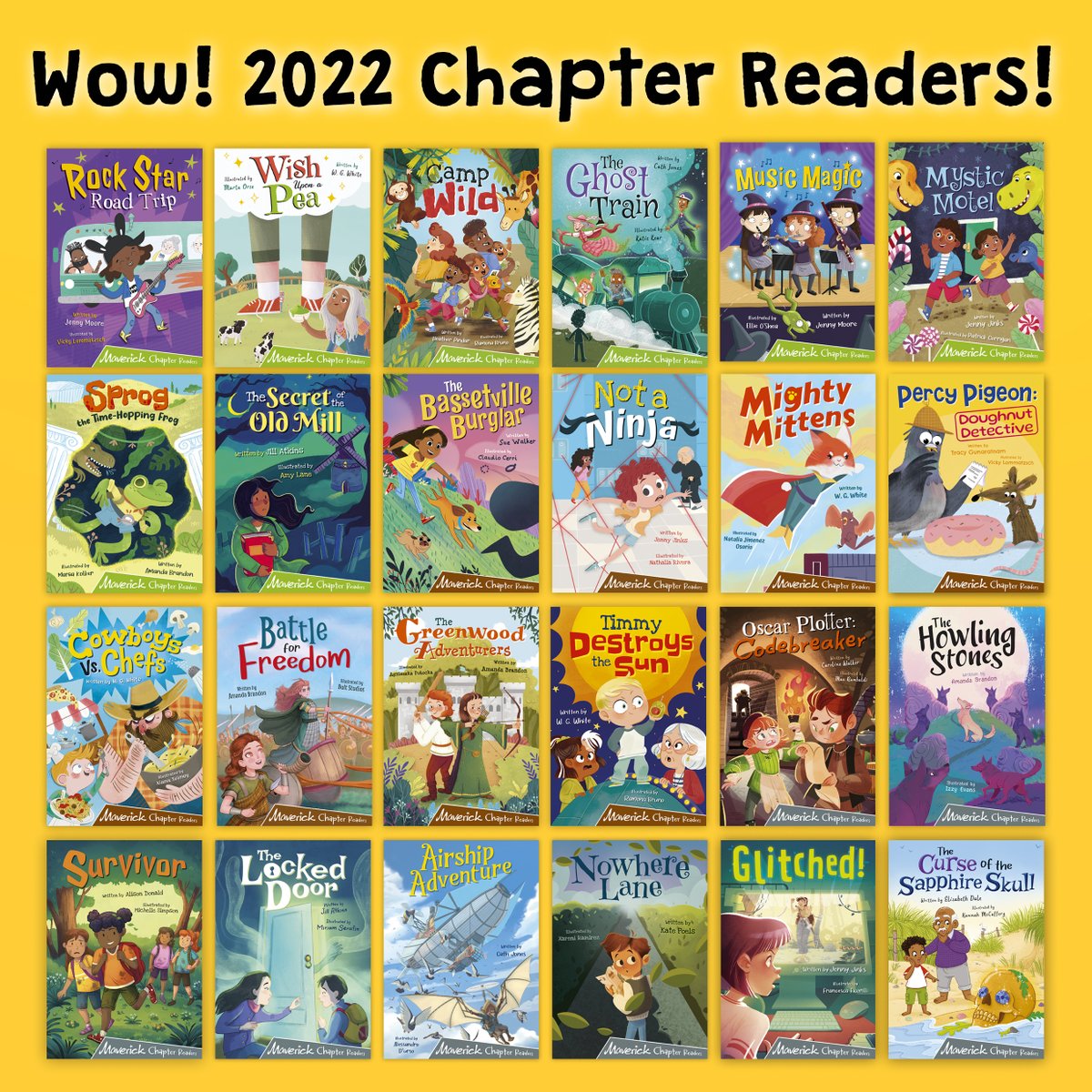 We had a blast with these Chapter Readers this year! Check out all of them on our Early Reader website: bit.ly/3jjr13Q

#NewYear2023 #recap2022 #maverickbooks #childrensbooks #booktwt #maverickchapterreaders #chapterreaders