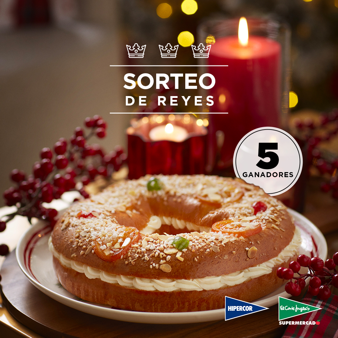 ¡SORTEO DE REYES! 👑
¿Quieres probar nuestros Roscones de Reyes?
1️⃣ Sigue a <a href="/elcorteingles/">El Corte Inglés</a> y @hipercor
2️⃣ Haz RT
3️⃣ Escribe por qué te gusta nuestro roscón de reyes

*Participación válida hasta el 3 de enero