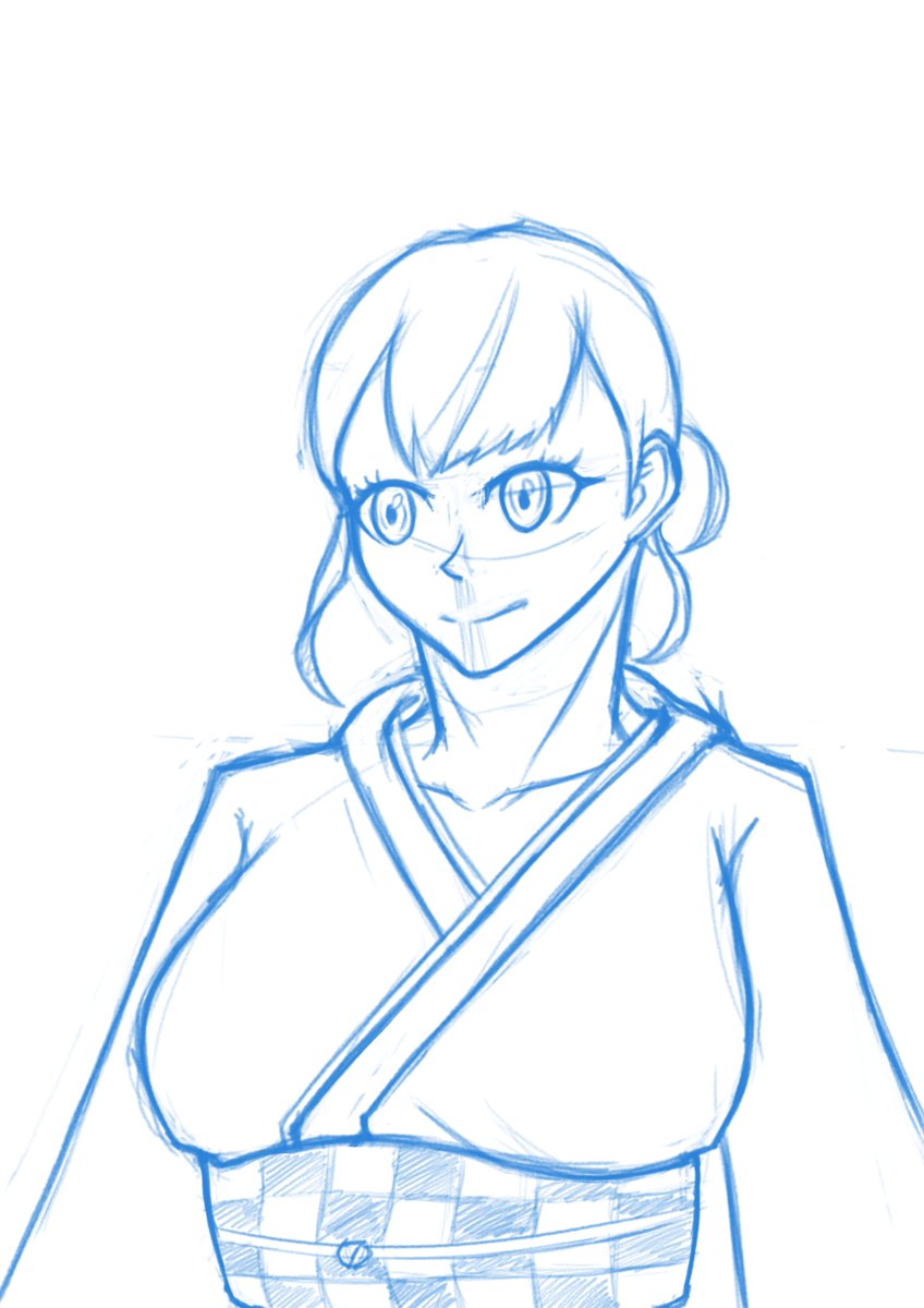 Q_Yuumo's tweet photo. The sketch of my komono gal https://t.co/zqMdEBSfHy