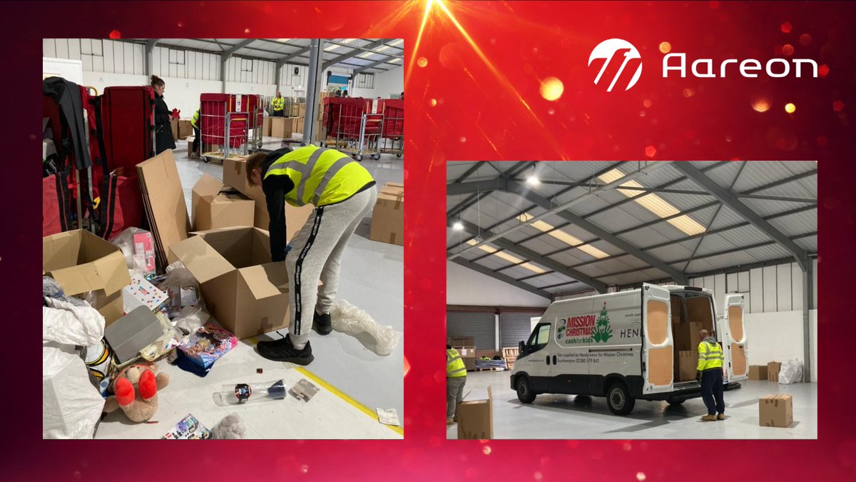 AareonUKLtd's tweet photo. Yesterday the team were honorary Elves helping pack donated toys in the elf headquarters!  #MissionChristmas to help Santa reach children living in poverty.

#christmasinthecommunity #oneaareon #charity #volunteer #CashForKids https://t.co/8kp31l45AR