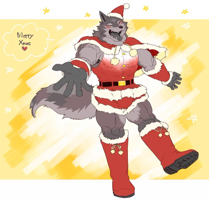 「メリーッ!クリスマース!」#獣山学園犬ぞり部#琥珀寮 