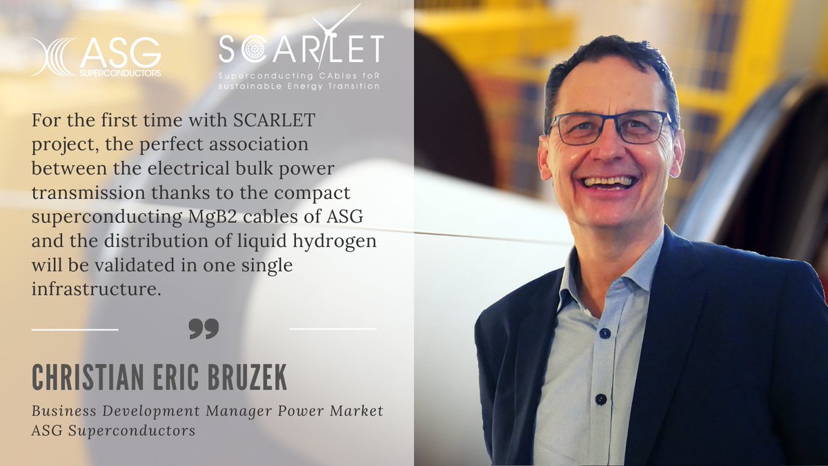 ASGsconductors's tweet photo. Christian Eric Bruzek, Business Development Manager Power Market of ASG, said “This project is a very important step in supporting #Europe’s energy transition to decarbonize our #energy by an electrification reinforcement to achieve the “#GreenDeal” target.
#scarletproject #mgb2 https://t.co/B37bmwlx6s