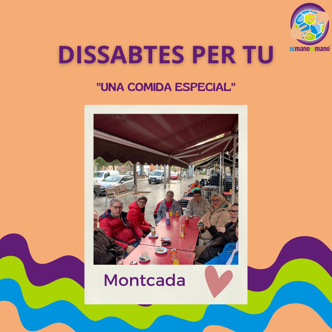 demanoenmanonet's tweet photo. ¡Qué bien se pasa en las comidas de #Navidad con lxs amigxs! Es lo que tocaba en nuestra última salida que realizamos dentro del Proyecto “Dissabtes per Tu” del @AjMontcada. @ajsantceloni @ajmontmelo @AjCanovelles @ajlagarriga #capacitadxsDMEM #inclusion #diversion #ocioinclusivo https://t.co/k8bkqEmCik