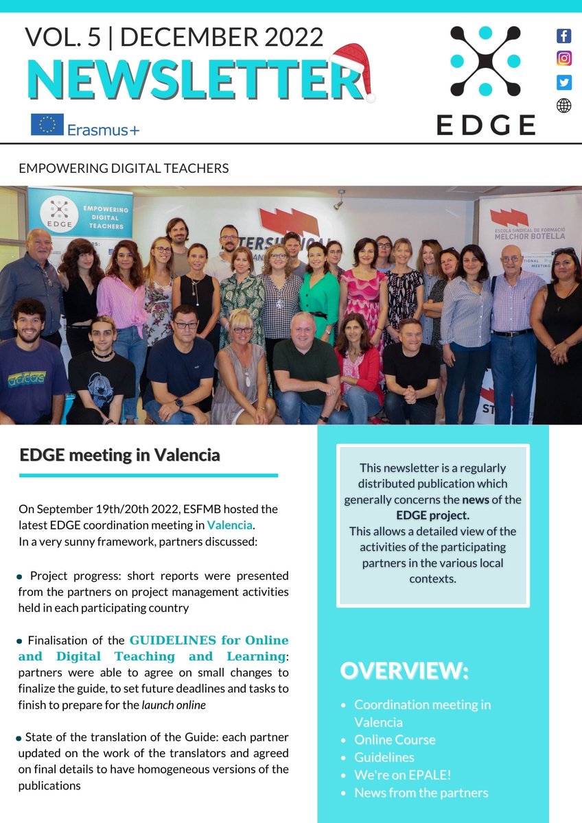 #Holidays are almost here 🎁🎄☃️
Let's not miss the chance to rest a bit and to catch up with the latest updates about #EDGE! 

Newsletter n°5 is out 👇👇
🔗 empowering-teachers.org/uploads/6/5/7/…

#ErasmusPlus #project #digitalteachers #opportunity #work #empowerment