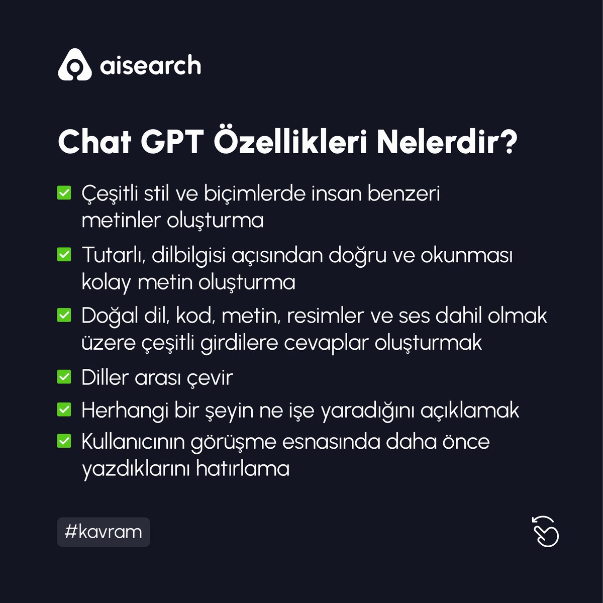 Son günlerde popüler olan ve Google'a alternatif olarak görülen Chat GPT nedir, özellikleri nelerdir?🧠🦾
.
.
.
.
#eticaret #eticaretsitesi #aramamotoru #satış #yapayzeka #dijitalpazarlama #siteiçiarama #aisearch #eticaretyazılımı #ai #ecommerce #searchengine #sitesearch