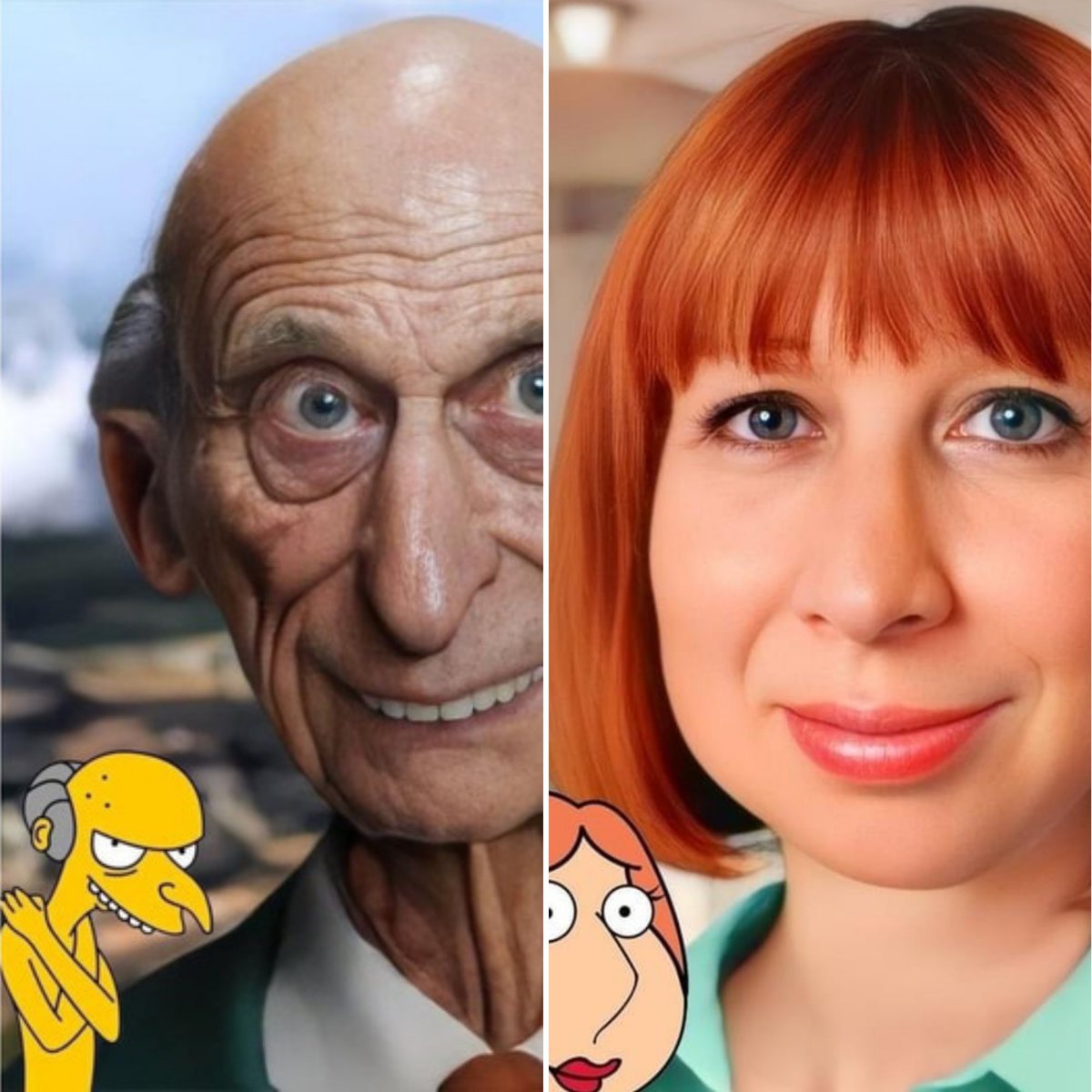 Traveler_door's tweet photo. The cartoons we know and love look way different with AI.