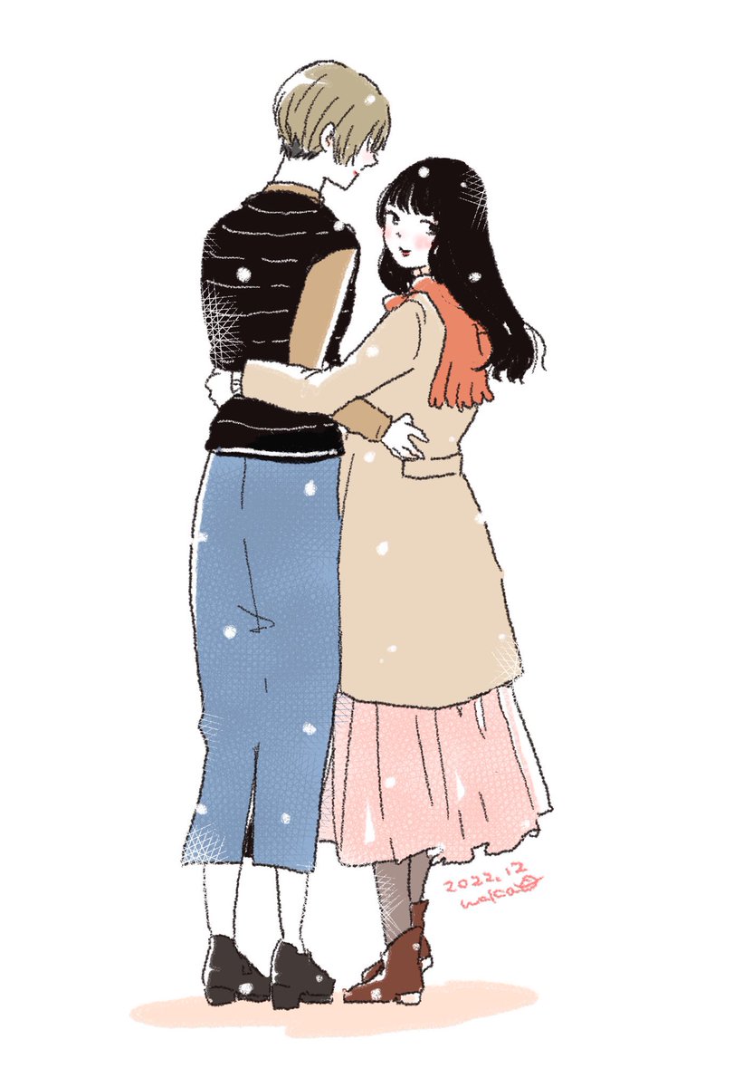 2girls multiple girls scarf long hair black hair skirt long skirt  illustration images