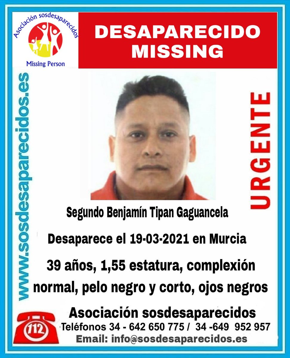 🆘 DESAPARECIDO
Continúa desparecido 2021
#desaparecido #sosdesaparecidos #Missing #España #Murcia