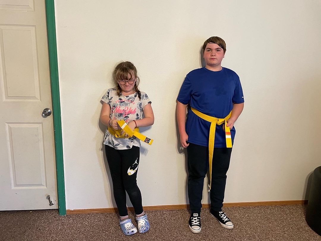 GMA_Stef's tweet photo. In September we’ve had McKinley, Ben, Zoey, and Paul earn their next stripe. Congratulations! 😊 #karate #kickboxing #selfdefense https://t.co/MTxb9SEW6W
