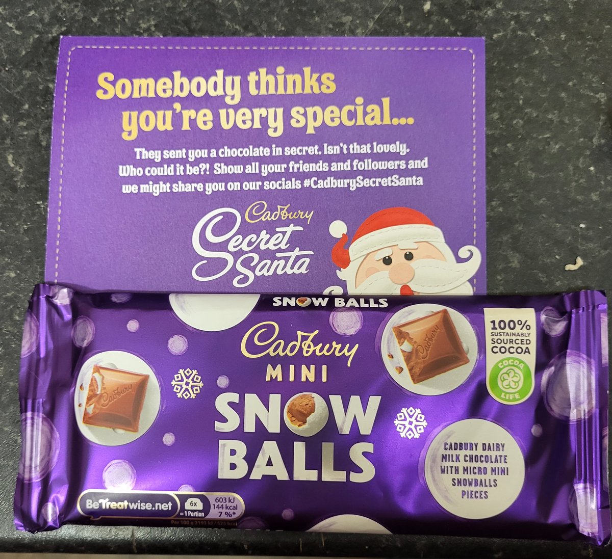 Thankyou to the person that sent me this #CadburySecretSanta gift. Much needed after a busy day in work yesterday