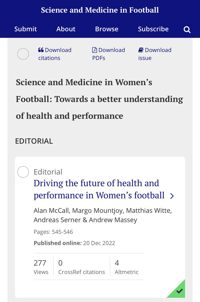 Already looking ahead to @FIFAWWC @FIFAcom x @adidas x @SciMed_Football special issue Science & Medicine in Women’s Football:Towards a better understanding of health and performance Guest Ed team @andy_massey @aserner @margomountjoy @StaceyPope20 @fatma_samoura @Alan_McCall_