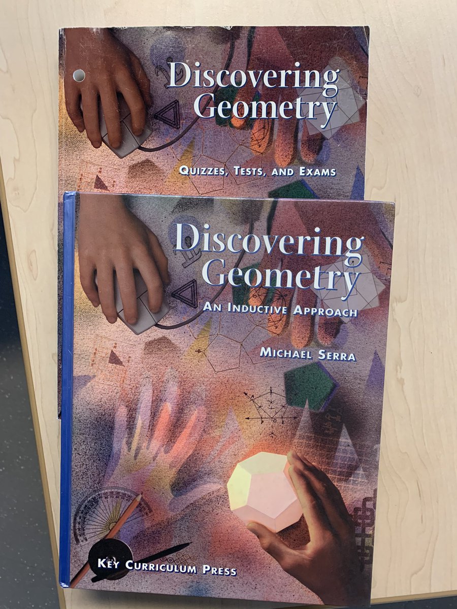 TimBrzezinski's tweet photo. As much as I love using #EdTech to actively engage Ss in rich & meaningful explorations, I still ❤️ using Michael Serra’s #DiscoveringGeometry as much as I can. It still has a place in today’s #geometry classroom just as much as it did 25 years ago. #MTBoS #ITeachMath https://t.co/EhY1xhMqur