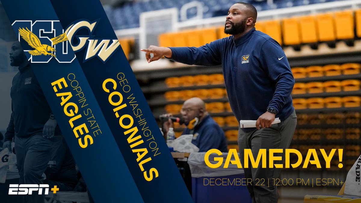 Eagle Nation, it’s GAME DAY‼️ 

🆚- George Washington
📍- Charles E. Smith Center
⏰- 12:00pm
📺- ESPN+

Tune in