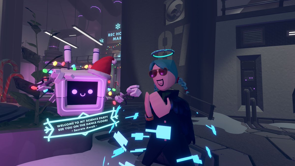 TarapeuticVR's tweet photo. The music in ^TheScienceDepartment is so festive, I love it! Whoever made that did such a fantastic job. I'm excited for this new Invasion event in Rec Room! #recroom #recroominvasion #recroomevent #recroomgame https://t.co/Ngbu40nW6t