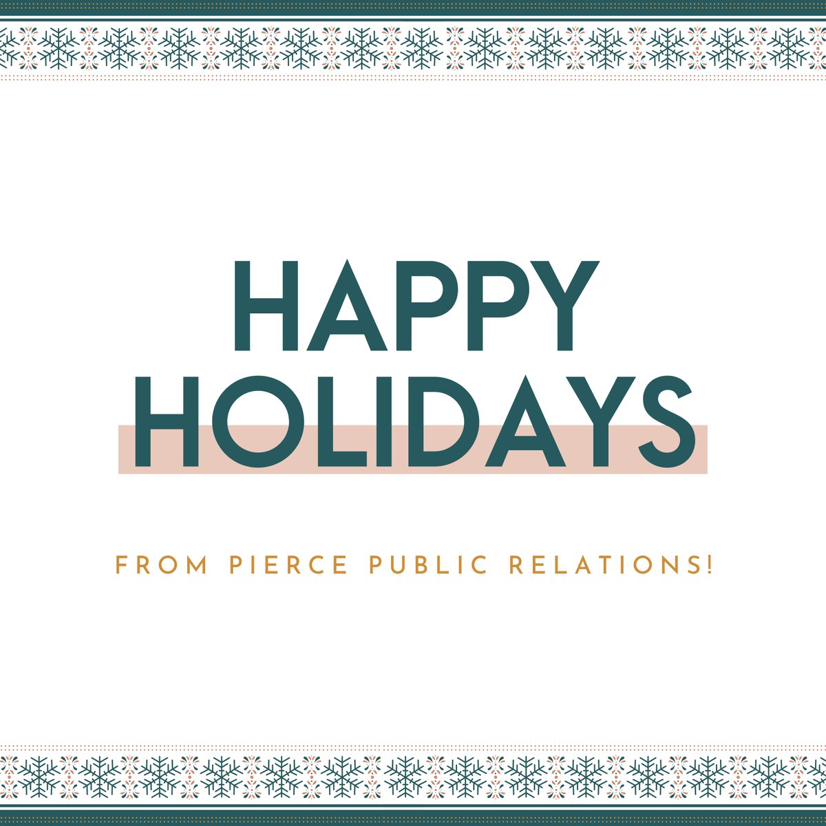 pierce_pr's tweet photo. As we celebrate the season and prepare to enter 2023, we’re reflecting on how fortunate we are to have such incredible team members and clients.

We hope you have a happy, healthy and restful holiday, and we look forward to a wonderful year ahead. Happy holidays from our team! https://t.co/qyCUTgzuc6