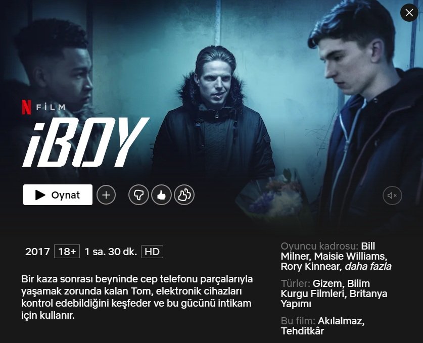 SercanGursoy86's tweet photo. Günün #filmönerisi
Today's #movieadvice
#iBOY
#Netflix
#NetflixTürkiye
@netflix
@netflixturkiye
#film
#movie
#sinema
#cinema
#korku
#horror
#gerilim
#thriller
#gizem
#mystery https://t.co/znYLg18Omy
