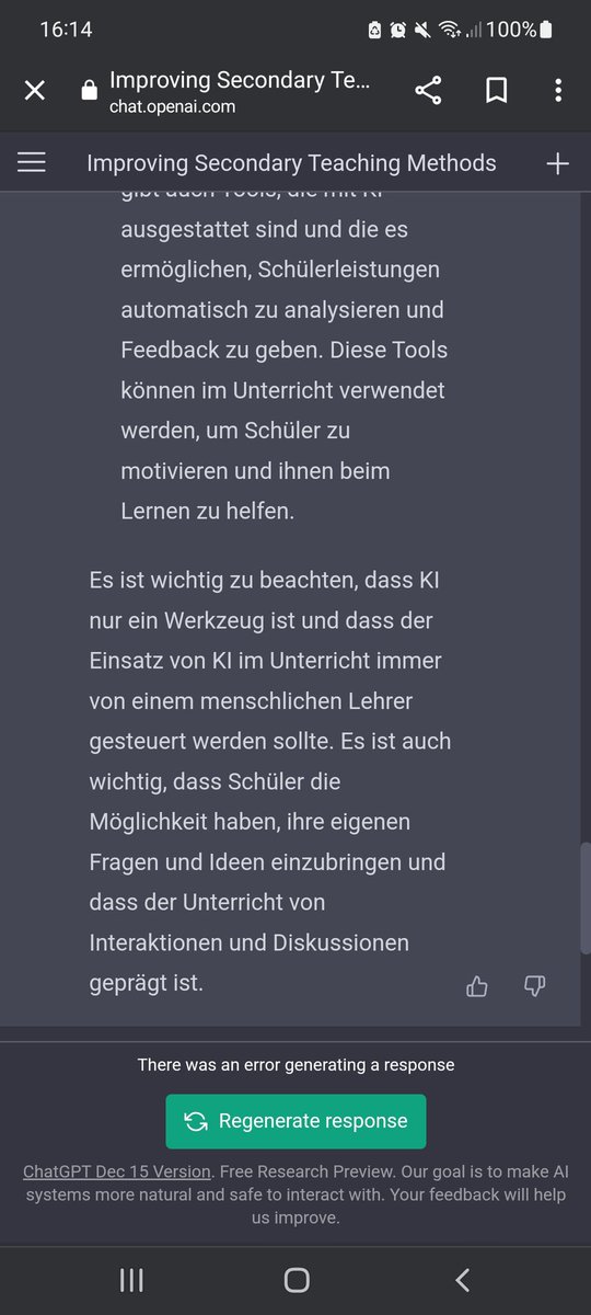 #twitterlehrerzimmer Ich habe mal eine KI gefragt, wie man KI effektiv im Unterricht nutzen kann. Wie steht ihr dazu? Nutzt ihr KI für Unterrichtsphasen oder -planung oder Feedback? Wenn ja, gibt es Websites oder Programme die ihr empfehlen würdet?