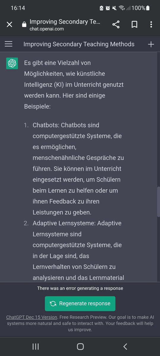 Jojo2699's tweet photo. #twitterlehrerzimmer Ich habe mal eine KI gefragt, wie man KI effektiv im Unterricht nutzen kann. Wie steht ihr dazu? Nutzt ihr KI für Unterrichtsphasen oder -planung oder Feedback? Wenn ja, gibt es Websites oder Programme die ihr empfehlen würdet? https://t.co/lY4RPH8irv