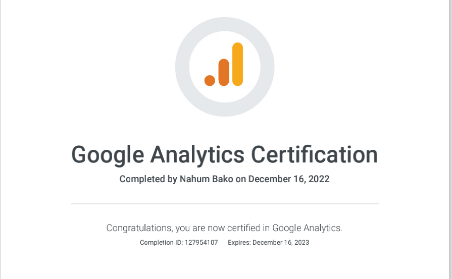 NahumDefi's tweet photo. π₯ Officially certified in #GoogleAnalytics πππ
Thank you God
The weight is always worth the wait
#BlackTechTwitter #cloudengineer #google #gpc #proud #careerIsNext https://t.co/jkW08DJO4n