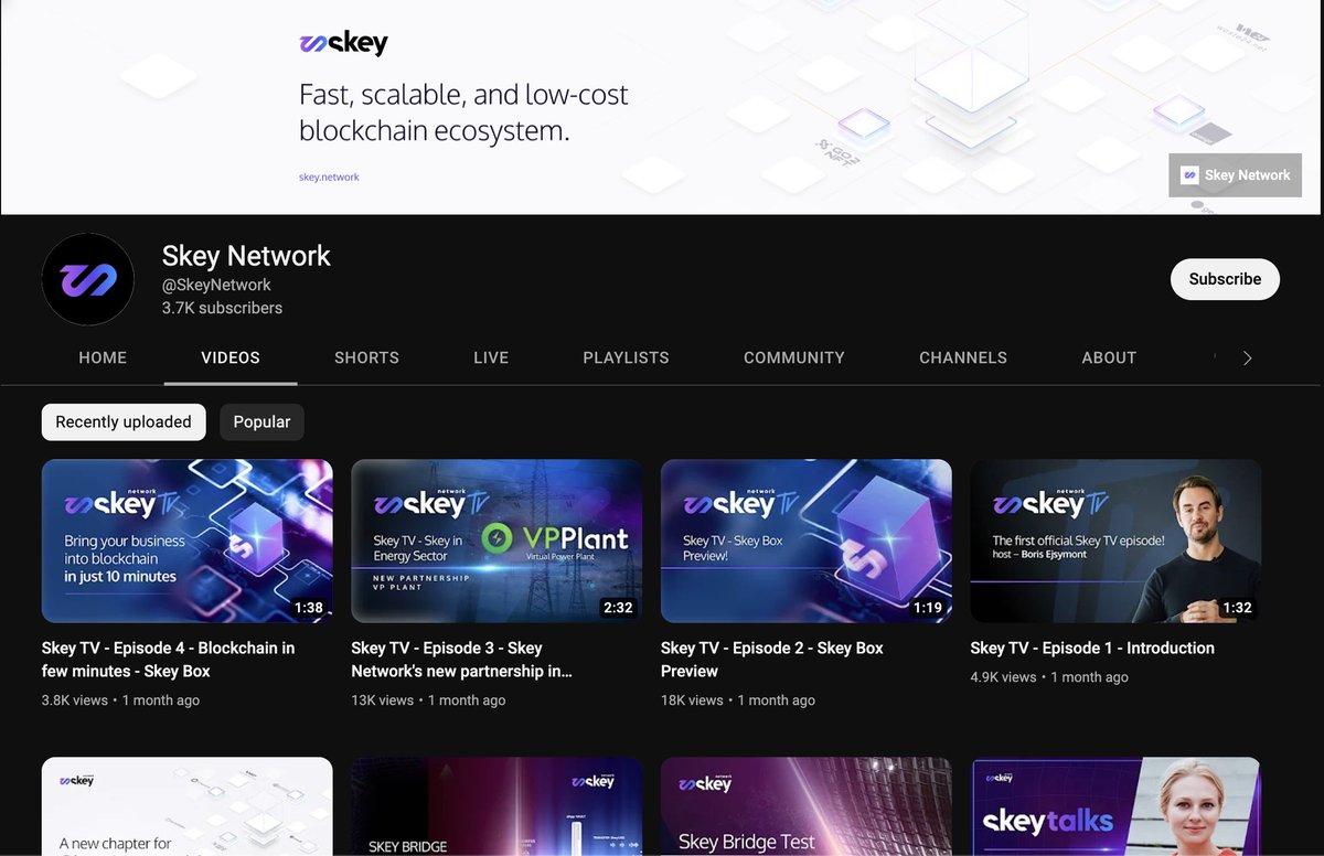 SkeyNetwork's tweet photo. We invite you to visit our Skey Network channel, where we talk about everything from roadmaps, technical updates to new partnership announcements. 
The episodes are all very short and right to the point!

Subscribe to our channel now and stay up to date! 

https://t.co/RsamYoSQrg https://t.co/gyXdBi0rcf