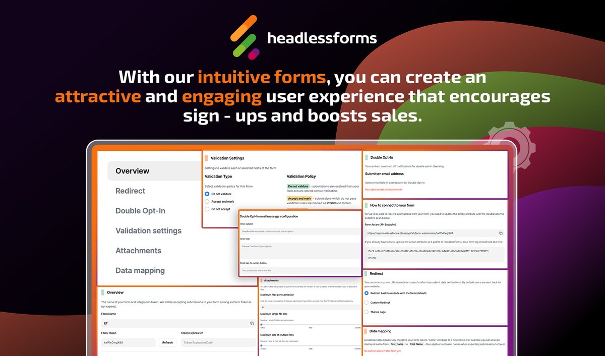 headlessforms's tweet image. Build and manage online forms for your business without any coding. headlessforms.cloud
#formbuilder, #formtools, #forms, #form, #onlineforms, #onlineformbuilder, #onlineform, #webforms, #createforms, #contactformbuilder, #contactformcreator, #webform, #formsolution