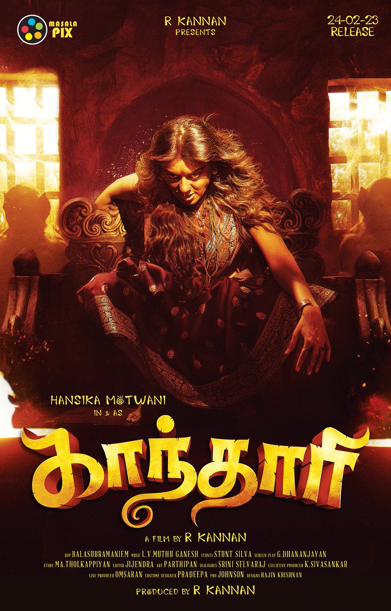 lalithagd's tweet photo. First look of @MasalaPix's next #Gandhari #காந்தாரி starring @ihansika in dual roles first time is here. Congrats @Dhananjayang
🔥
A Emotional Horror thriller, Produced &amp; Directed by @Dir_kannanR

#GandhariFirstLook @actor_shirish @BrigidaSaga  @johnsoncinepro @digitallynow 👍 https://t.co/bvdYjUjbbk