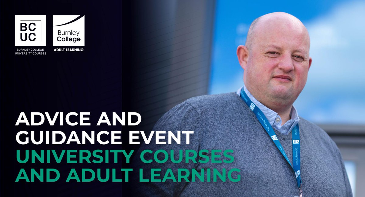BurnleyUni's tweet photo. Advice and Guidance Event - 9 January 2023, 5:30pm - 7:30pm
Our monthly events are back for 2023 and are the ideal opportunity to; Chat to Tutors, find out which courses will help you reach your goals, access advice on everything from careers to finance.
https://t.co/QA0FZh2e9Y https://t.co/L56j7TZYUX