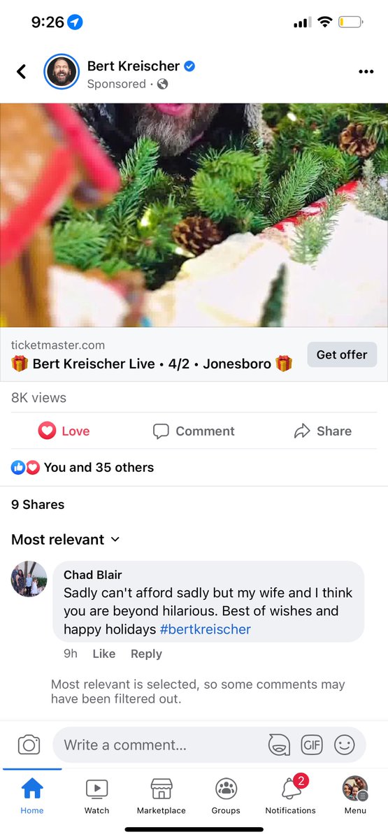 DaniAMoon7's tweet photo. @bertkreischer let’s get this couple some tickets? I saw they couldn’t afford. Family of 5. Those parents need a laugh. ❤️❤️ https://t.co/Gd9GCNUDfu