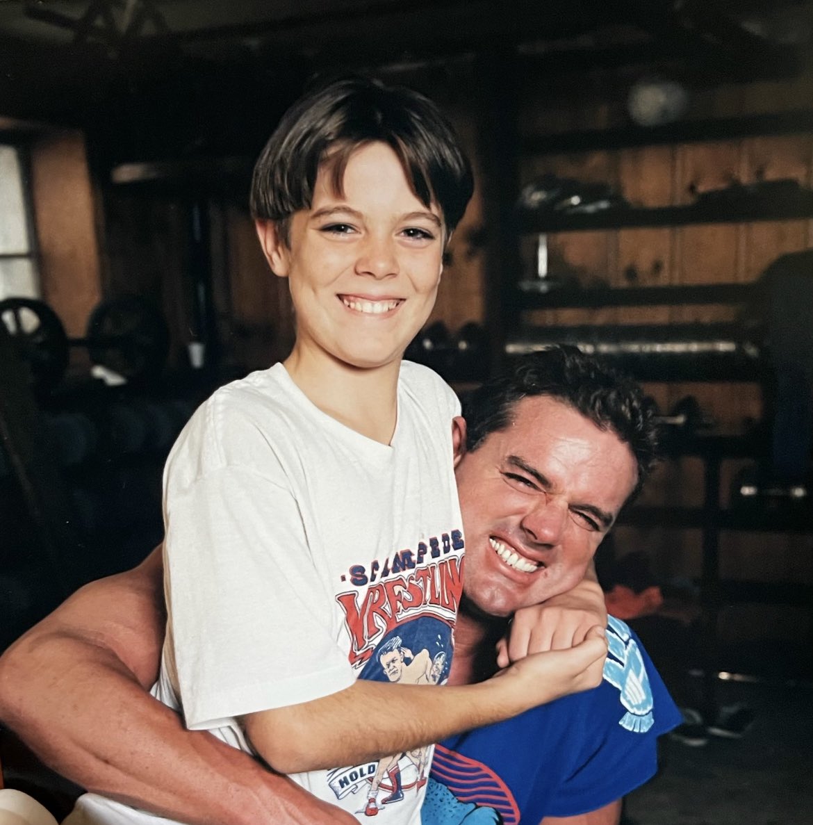 _daveyboysmith's tweet photo. Great shot 📸 of Davey and Harry in the “dungeon” (my Grandfather Stu’s basement) back in 1997. @DBSmithjr https://t.co/6icTHSQ2I0