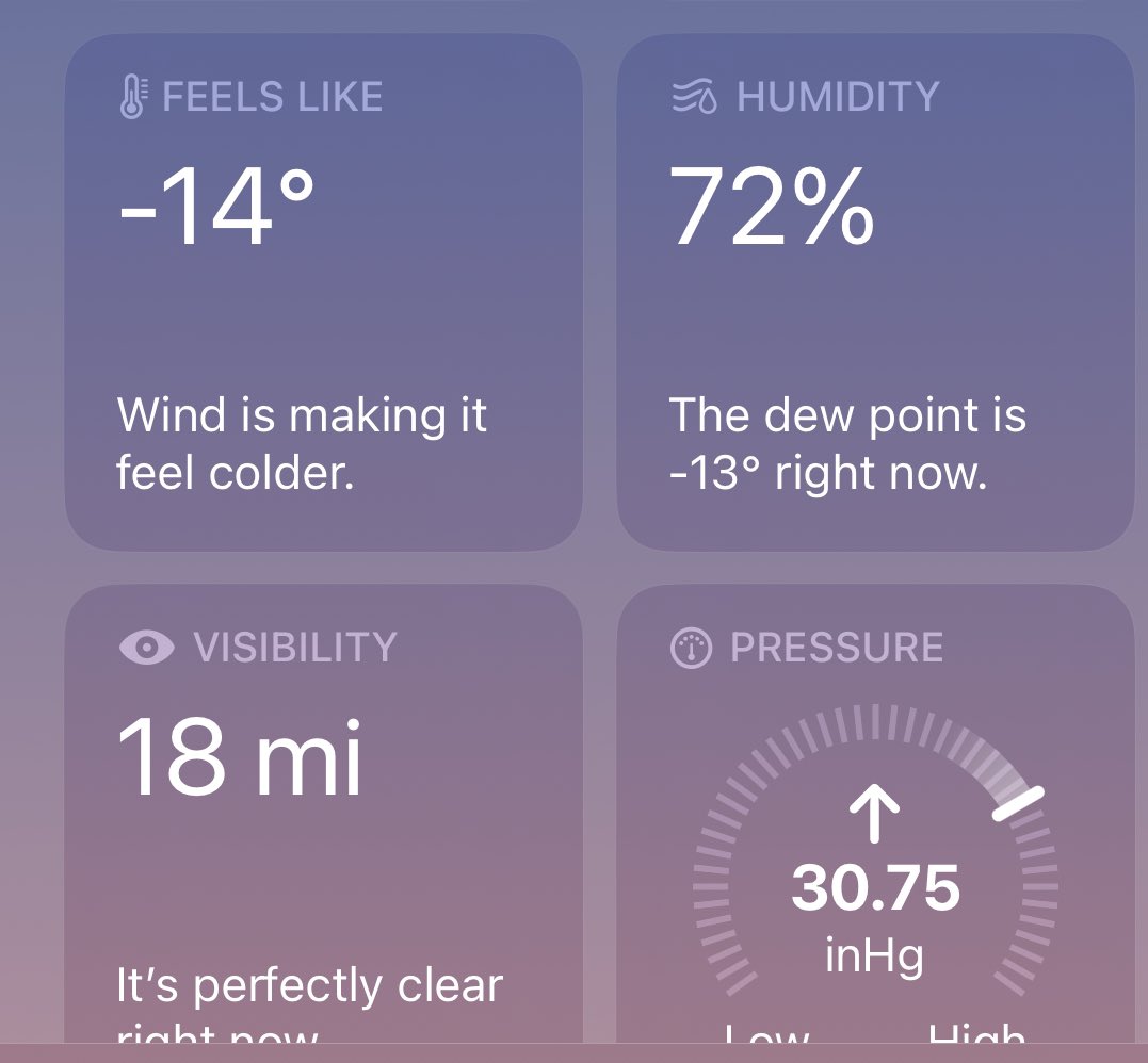 Temperatura dzisiaj - 7 F, odczuwalna -14 F, czyli -21 C i -25 C. Czas założyć kurtkę 😆🤭 Oczywiście czujnik ciśnienia powietrza w kołach swieci i błyszczy. A w Łiskonsin <a href="/MrsLydiawi/">Mrs Lydia</a> i na Stejten Ajland @PKitaDziedzic pewnie wiosna… Nie mówiąc już o Teksasie @MightyMichMich