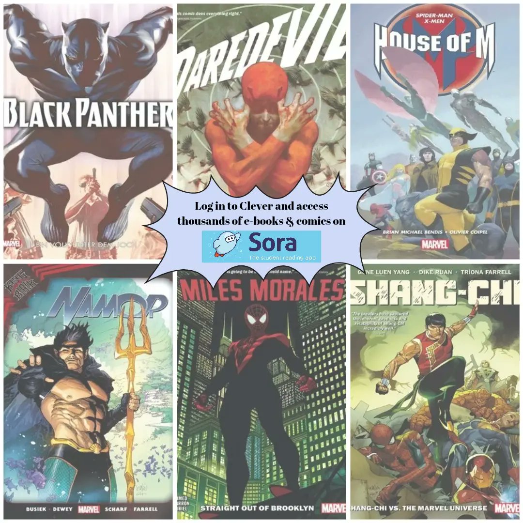 angfalkenberg's tweet photo. You also have access to thousands of comics and graphic novels in SORA by OverDrive! Log in to Clever or download the SORA app.

👉🏽 Swipe to see some of the titles always available. #DCPSReads #CHECReads https://t.co/RHPVgHuKQw