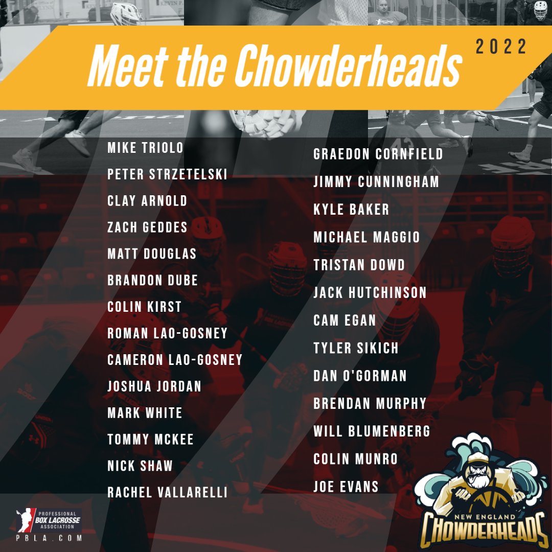 This is it, the official team roster for the New England Chowderheads!  #pbla