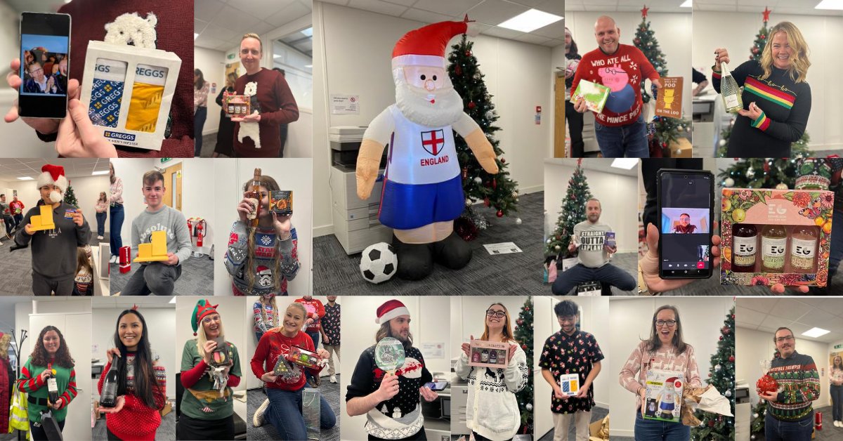 wearecandio's tweet photo. It's been a holly, jolly day in the office! 

We've all participated in Sinister Santa and are now showing off our gifts and rocking our Christmas jumpers. 

It's been a fun way to bring some festive cheer to the office!

#WeArePragma #SinisterSanta #ChristmasJumpers https://t.co/kXBgrbc4xf