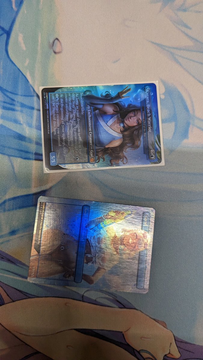 Pisces800's tweet photo. Finally got my reskin of Thassa from @ConfettiProx! Can't wait to order some more customs they're the best shop around and these islands look fantastic I might just reskin them too! #merfolk #MTG #mtgedh #EDH #MagicTheGathering #PROXIE https://t.co/uiPgqXdYCu