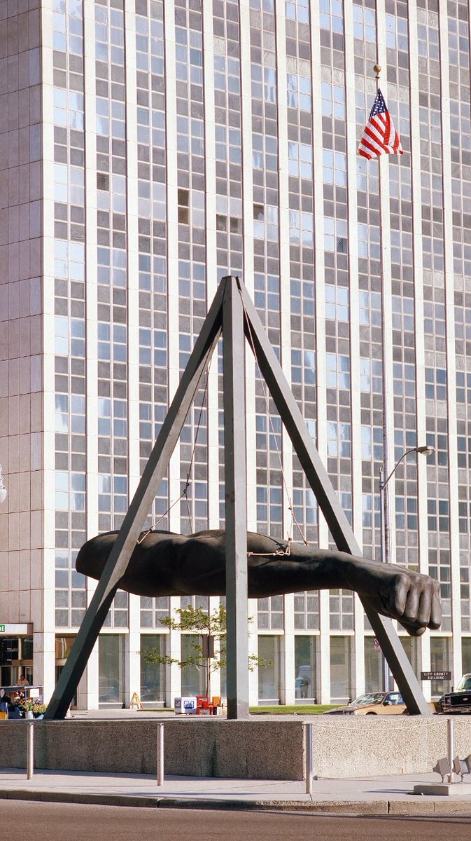 letsseedetroit's tweet photo. The Joe Louis Monument, known by locals as The Fist, was donated to the Detroit Institute of Arts on its centennial by Sports Illustrated in 1985. The sculptor, Robert Graham, says it is a statement against racism. #detroit #detroittours #letsseedetroit #art https://t.co/0rCNAic0lx