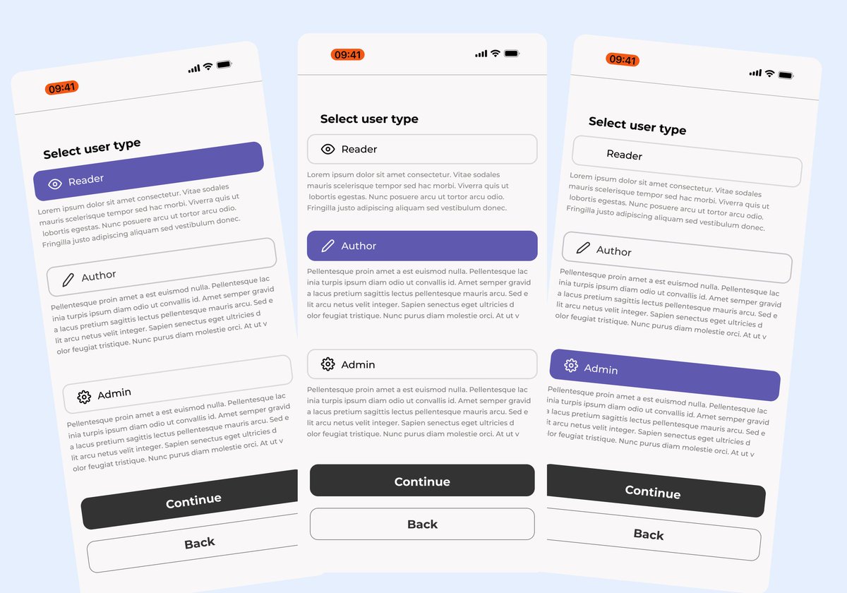 OlalekanRasaq_'s tweet photo. Daily UI Day 64 - Select User Type
Today I worked on select user type
Check my design below. What do you think?
It can only get better
#Dailyui #uidesign #uiuxdesign #uitrend #myuiuxdesignjourney #uiuxd #work #designer #designthinkingprocess #Day64 #selectusertype https://t.co/cUQKsHrx1I