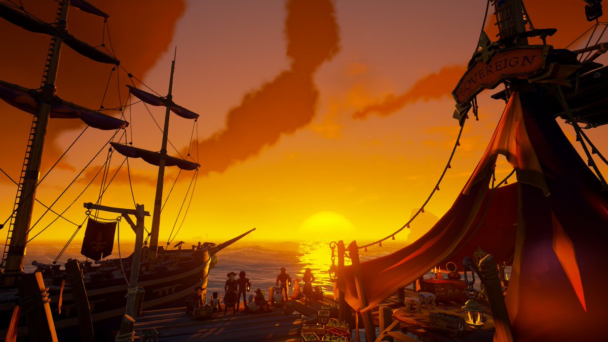 DreadedDripp's tweet photo. Sovereign Party at Dusk 🎉🍻

#SoTShot Theme: Pirate Party

@SeaOfThieves @RareLtd #SoT22 #SeaOfThieves #VirtualPhotography https://t.co/7SD4v8Q3wj