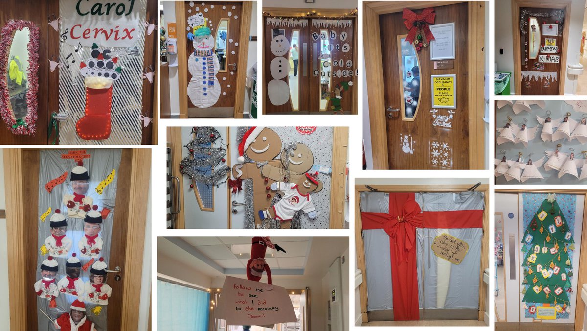 IrelandSouthWID's tweet photo. Well done to our colleagues who took part in our 'Deck the Door' competition. We have some very creative people working amongst us in Ireland South!! #ChristmasatIrelandSouth #DecktheDoor https://t.co/7gQQm8ehl3