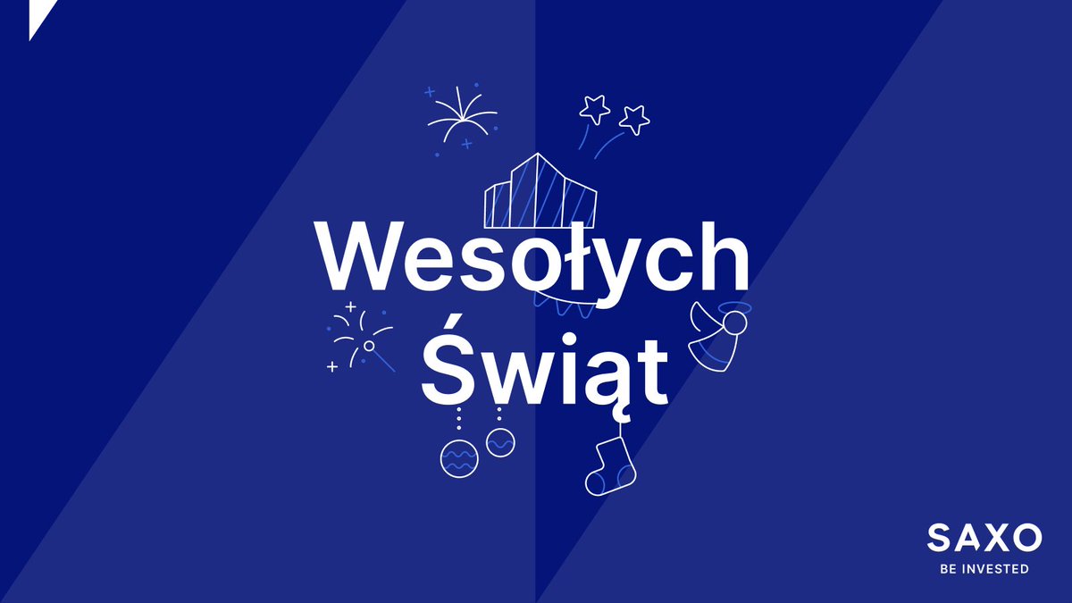 Od nas wszystkich w Saxo Banku chcemy życzyć Wam wesołych Świąt i szczęśliwego Nowego Roku!✨Niech ten okres będzie wypełniony radością i śmiechem w gronie najbliższych!💙