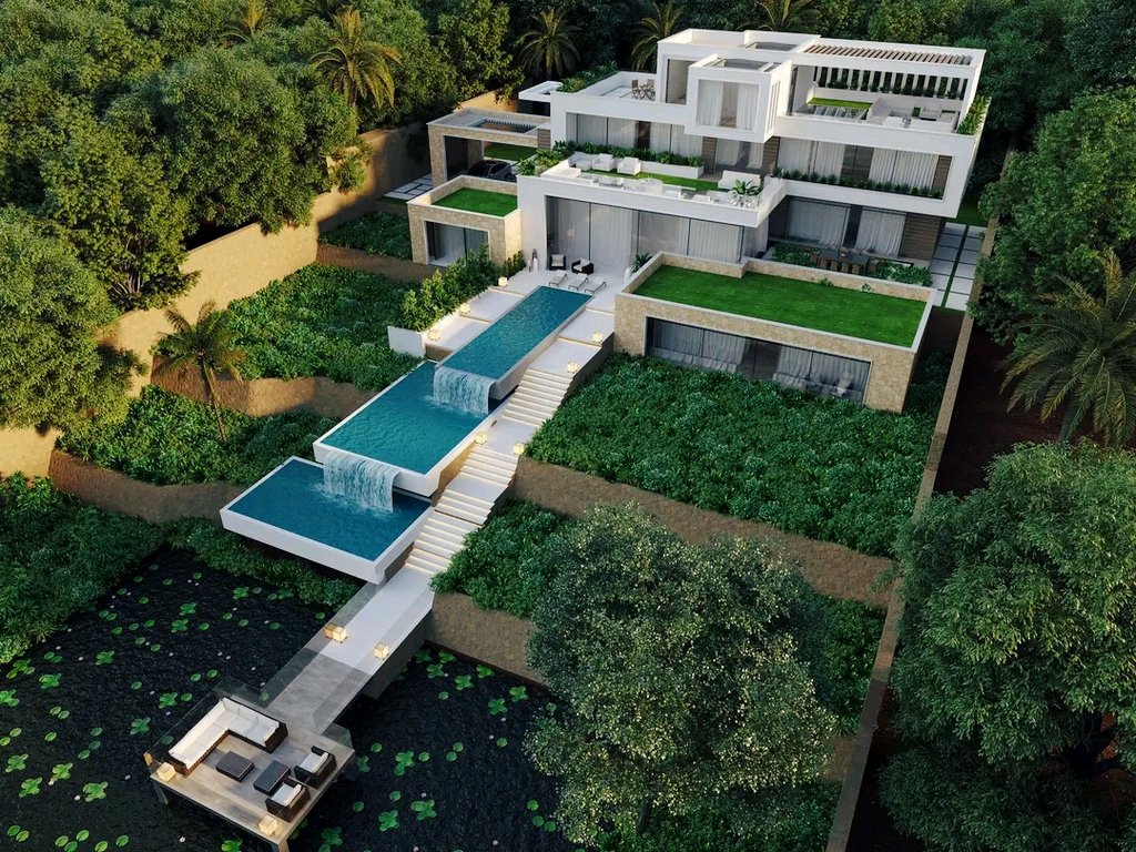 See this excellent piece of work by Arch. Dancan of Biosystems Ltd

To pull such a masterpiece from a reclaimed derelict-quarry is to play like Messi, to create chances and beauty where it was impossible!

Glad to have learnt from the best