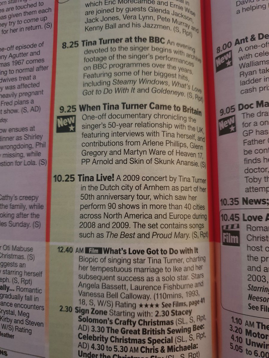 Elliott1Mike's tweet photo. BBC2 going big on Tina Turner this Christmas Day night. #simplyrandom #wedontneedanothermincepie https://t.co/KH50BdbHUl
