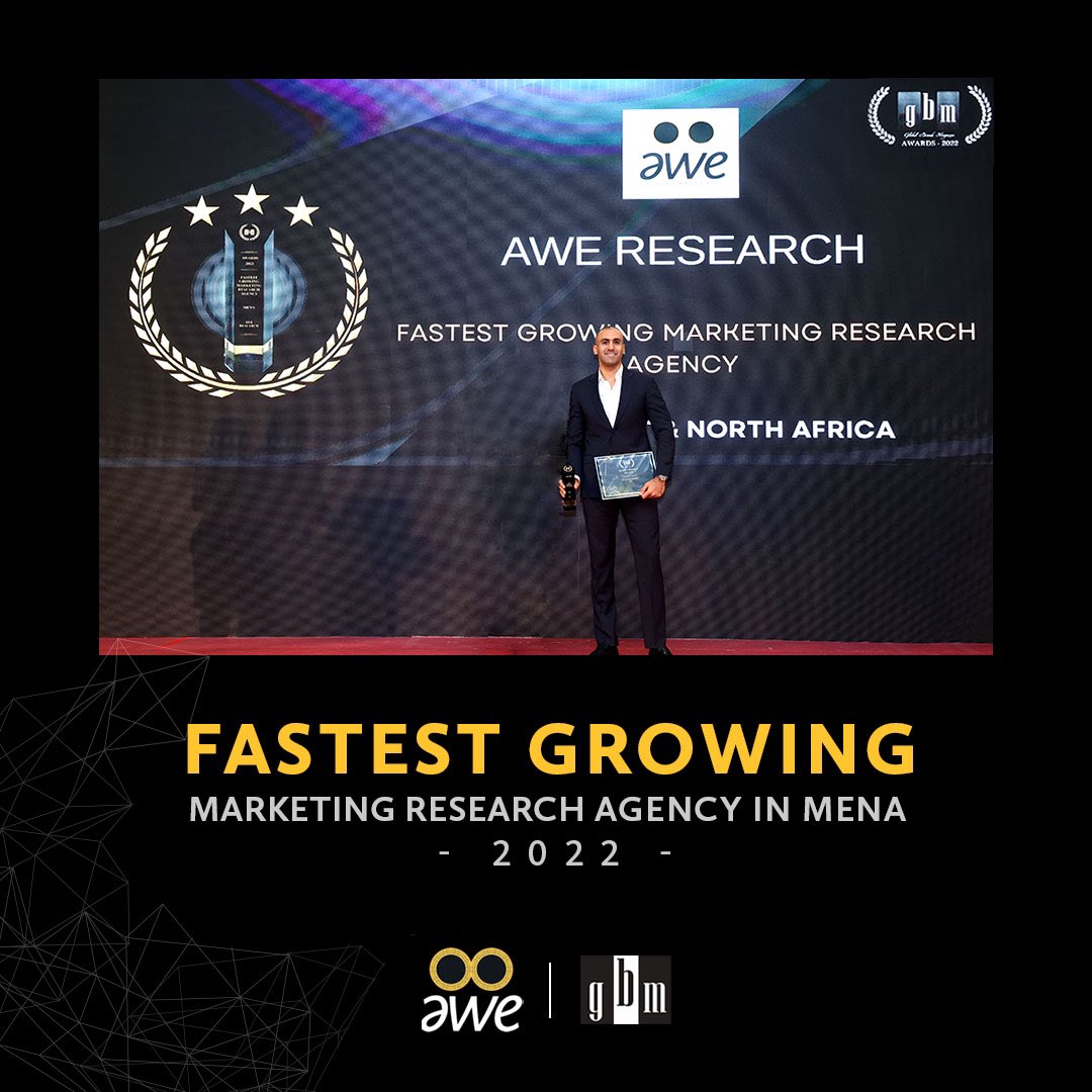 AweResearch's tweet photo. A ground-breaking success and we can’t be prouder. 
Awe Research is awarded “The Fastest-Growing Marketing Research Agency in MENA, 2022”. 
What an exciting wrap-up to 2022!

#AweResearch
#LivingResearch
#MomentsOfAwe
#FastestGrowinginMENA
#AgencyOfTheYear
#MENA https://t.co/jGblia8HMK