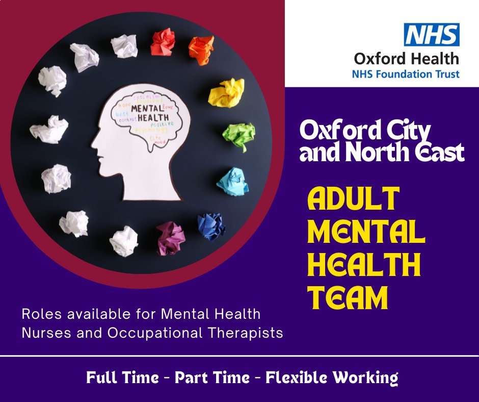 OHFTCareers's tweet photo. If you're a Registered Mental Health Nurse or an Occupational Therapist looking for a role where you can really contribute to improving the outcomes for adults with mental health conditions, then we have some fantastic opportunities for you:

https://t.co/QYMxCnrlhD https://t.co/keRpuSyTfj
