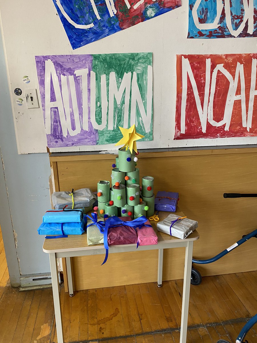 MrsKowalskyS's tweet photo. Our display of donations for the food drive https://t.co/yYnMxk3Sgh