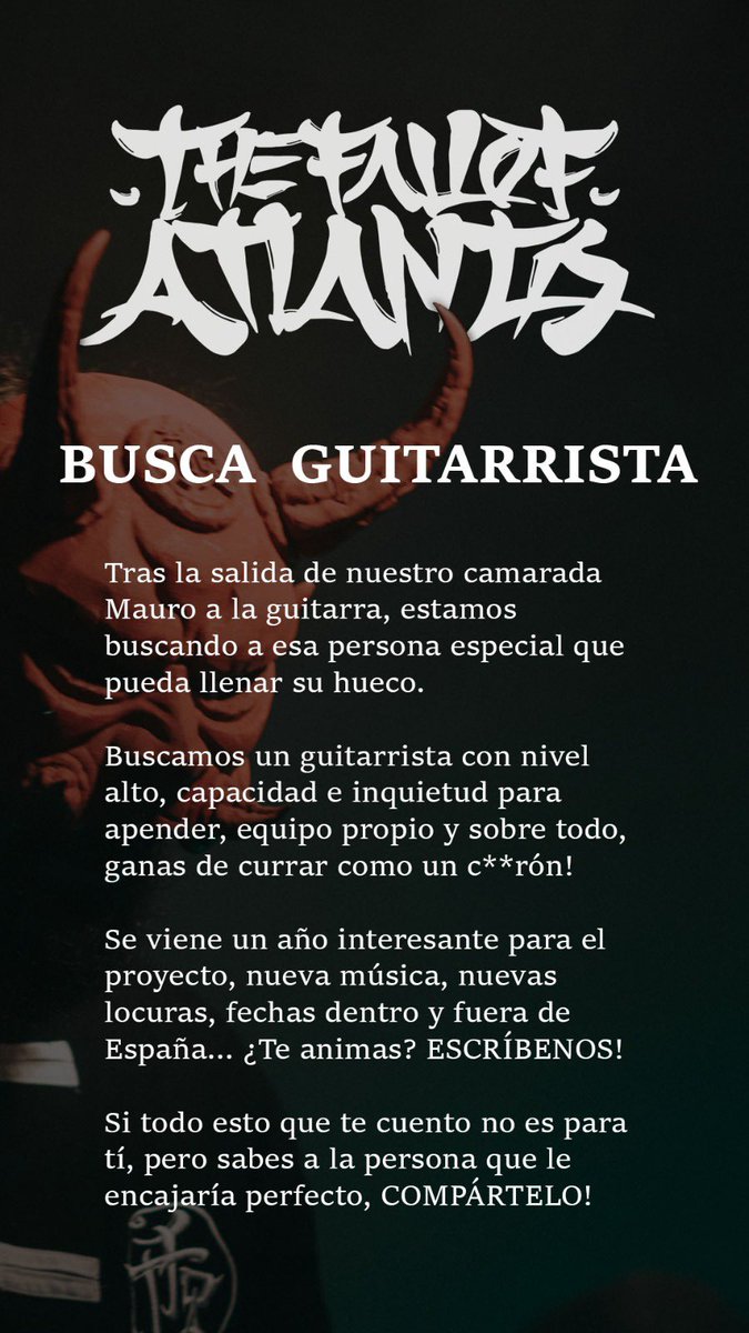 Si tocas la guitarra o conoces a alguien interesado, no dudes en decirnos algo 👹

Comparte!

Gracias ❤️

#guitarra #metalcore