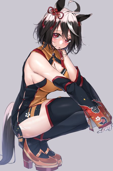 #今年も残りわずかなので今年一番伸びた絵を貼る
#ウマ娘 

キタサンブラックverチャイナ服 